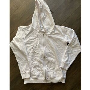New White Zip up sweater